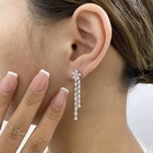 2.8ct Pear & Round Drop Earrings White Gold 14K Labcreated Diamond F/VS — photo 2