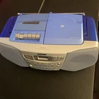Vintage Sony Boombox CFD-922 Translucent Blue CD Radio Cassette Player Working