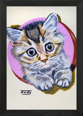 3D Catty Cute Framed Wall Art Poster Canvas Print Picture