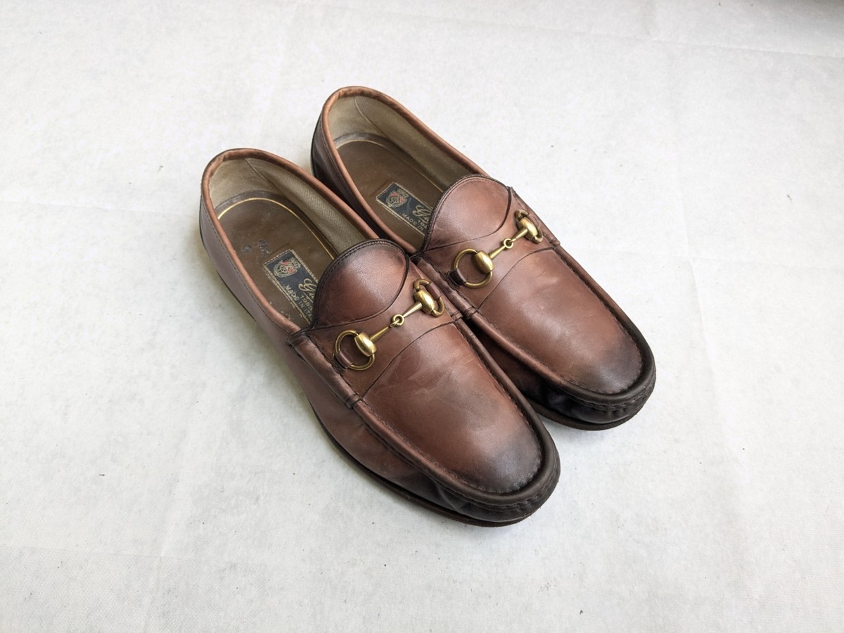 Gucci Horsebit Loafers Men US 8.5 Brown Leather Snaffle Slip  display picture 1
