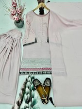 EXCLUSIVE HEAVY NATURAL CREAP PINK TOP PALAZZO WITH DUPATTA FOR WEDDING WEAR