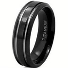 TITANIUM Beveled RING 7mm wide BAND with 0.8mm GROOVES, size 9 — photo 2
