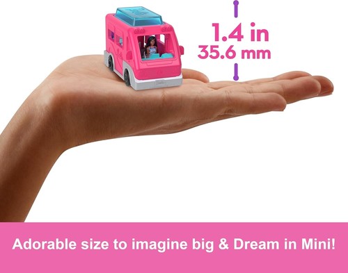 Mini Barbie Land 1,5" bambola e veicolo camper da sogno con vasca che cambia colore - Foto 5 di 6