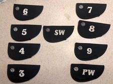 Black Neoprene Golf Iron Head Covers 3-9 SW PW 9- Pieces Total
