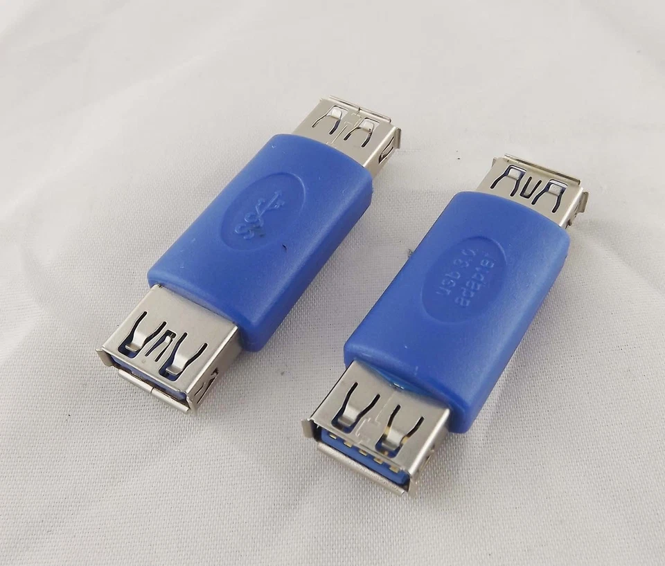 USB 3.0 Type A External Female To Female Connector Cable Extender Adapter Blue - Image 4 of 4