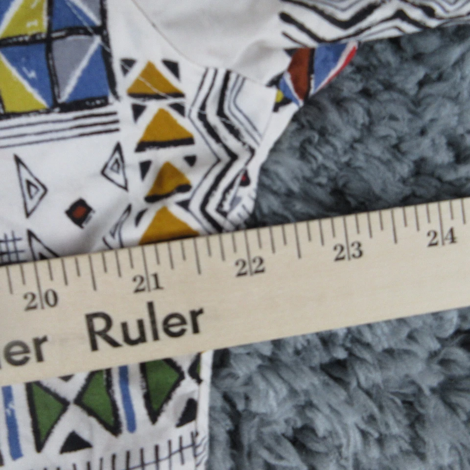 Ike Behar Shirt Mens Large White Red Geometric Short Sleeve Button Up - Image 4 of 4