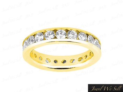 Klassischer echter 0,95 kt runder Diamant Ewigkeit Ehering Ring 18 kt Gold H SI2
