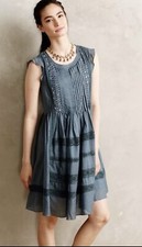 Anthropologie NWT Dress M Ladies Shabby Blue