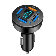 USB Car Charger QC3.0 Fast Charging Adapter Cigarette Lighter Socket Splitter