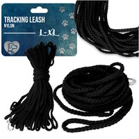 Haustier Hundeleine Trainingsleine Nylon Seil FäHrtenleine Suchleine 15M Schwarz