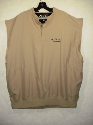 Zero Restrictions Golf Outerwear Lightweight Pullover Vest XXL Beige Snap Button