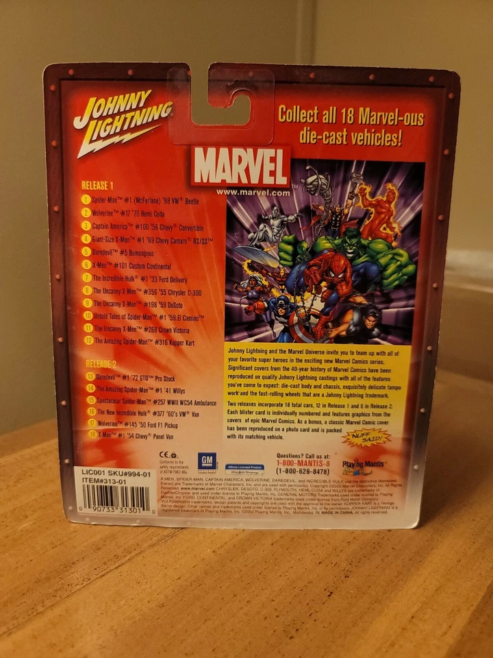 Tarjeta de coche Johnny Lightning Marvel Daredevil 1950 Buick Bumongous #5 2002 como nueva Foto 4 de 4