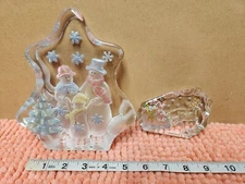 The Glass Gallery Christmas Collection Thick Glass Christmas Scenes Lot Of 2