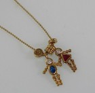 Boy Girl Necklace 14k Over 925 Long chain Ruby Spinel Sapphire 
