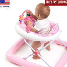 Adjustable Baby Walker W/ Activity Station Removable Toy Lights Sounds Melodies