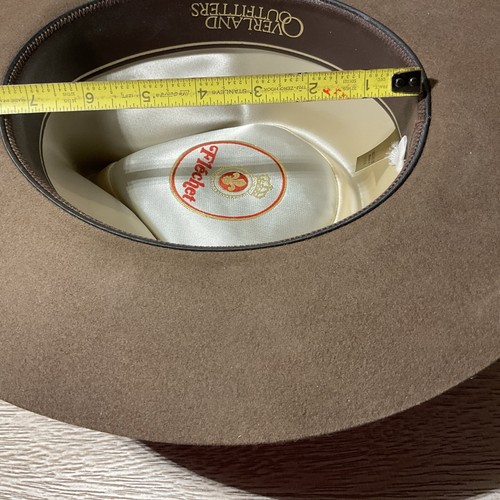 Flèchet Men's Fedora Genuine Fur Felt Hat Longhorn Brown Feather Band Lined - Picture 12 of 12