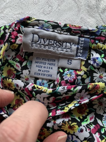 Vtg Diversity Essentials Womens Blouse Petite Small Floral Spring Colorful - Picture 3 of 9