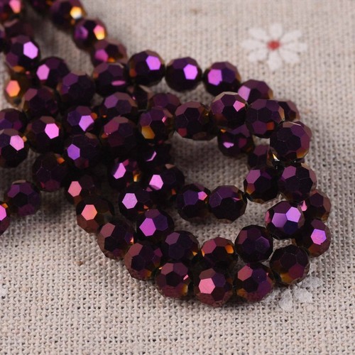 100pcs 6mm Round Sphere Ball Faceted Crystal Glass Loose Spacer Craft Beads lot - Picture 101 of 110