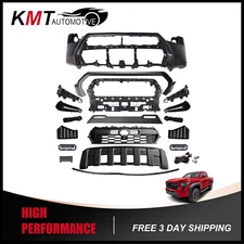 Front Bumper Cover Grille Set Without Sensor Holes For 2024 2025 Toyota Tacoma