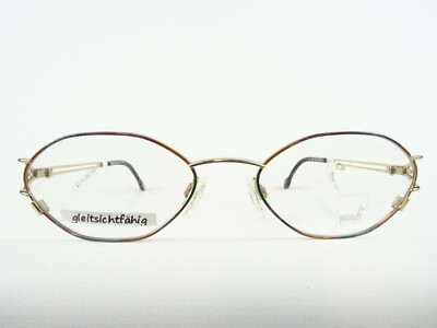 Mehreckige Damenbrille MONDI in zarten Farben Metallfassung Vintagebrille Gr. M