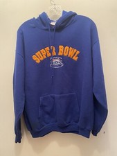 NFL Super Bowl 39 Blue Hooded Sweatshirt Large Drawstring Pocket