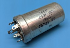 4700 uF 40 Volt can electrolytic capacitor, new old stock.