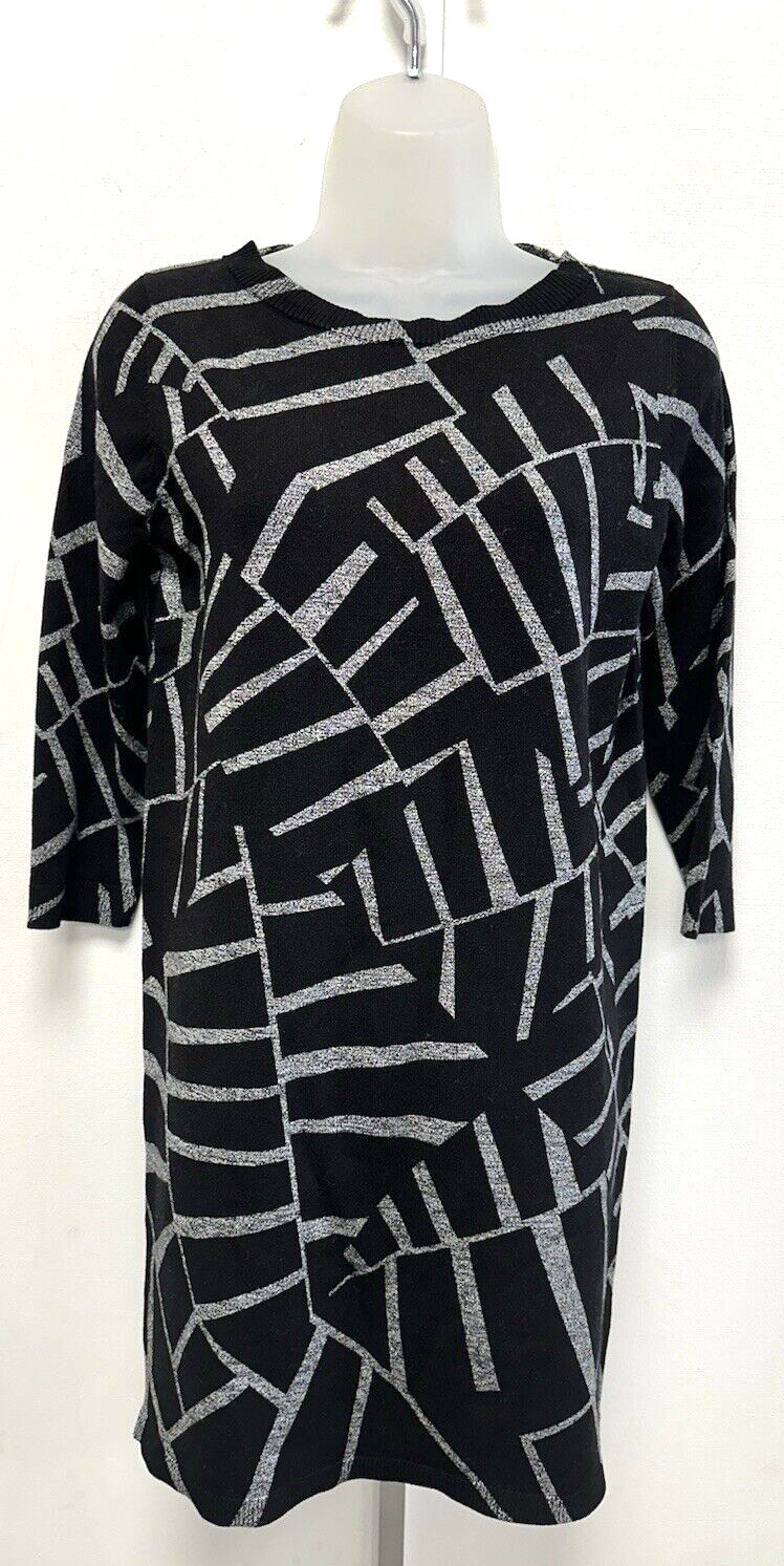 NEW! Phase Eight UK8 Eu36 US4 black/grey Marthe abstract knit jumper dress
