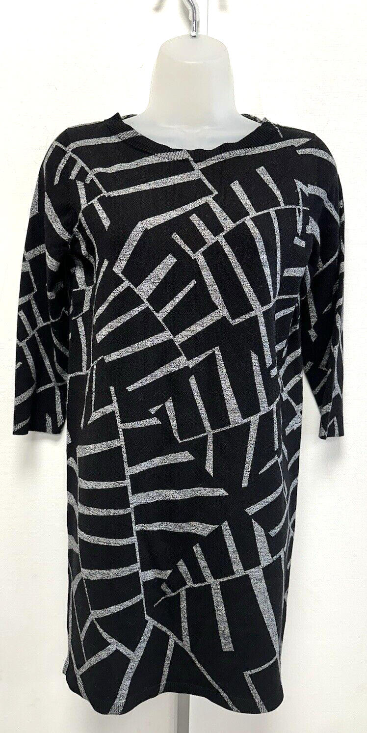 NEW! Phase Eight UK8 Eu36 US4 black/grey Marthe abstract knit jumper dress