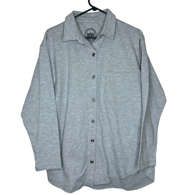 Basic Equipment NWT Y2K Button Down Shirt Long Sleeve Casual Top Gray Men's L