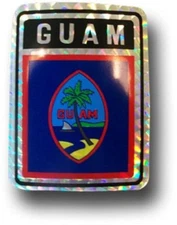 Guam Country Flag Reflective Decal Bumper Sticker