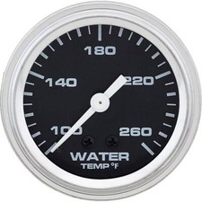 Speedway Mechanical Water Temperature Gauge With Adapter 2-116 Inch Black