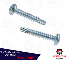 Self Drilling Screws 3.5mm Pan Head Zinc Plated BZP Metal Fixing Windows Roofing