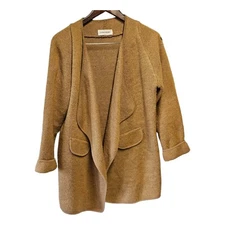 Goodnight Macaroon OS Tan Brown Open Front  Cardigan Duster