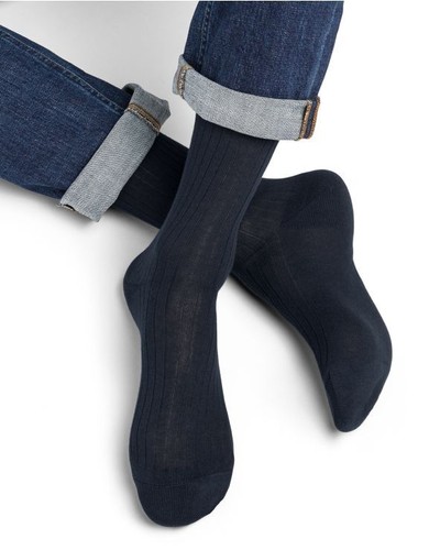 Paquete de 5 pares de calcetines de vestir formales para hombre de primera calidad de algodón marrón gris marino - Imagen 26 de 35