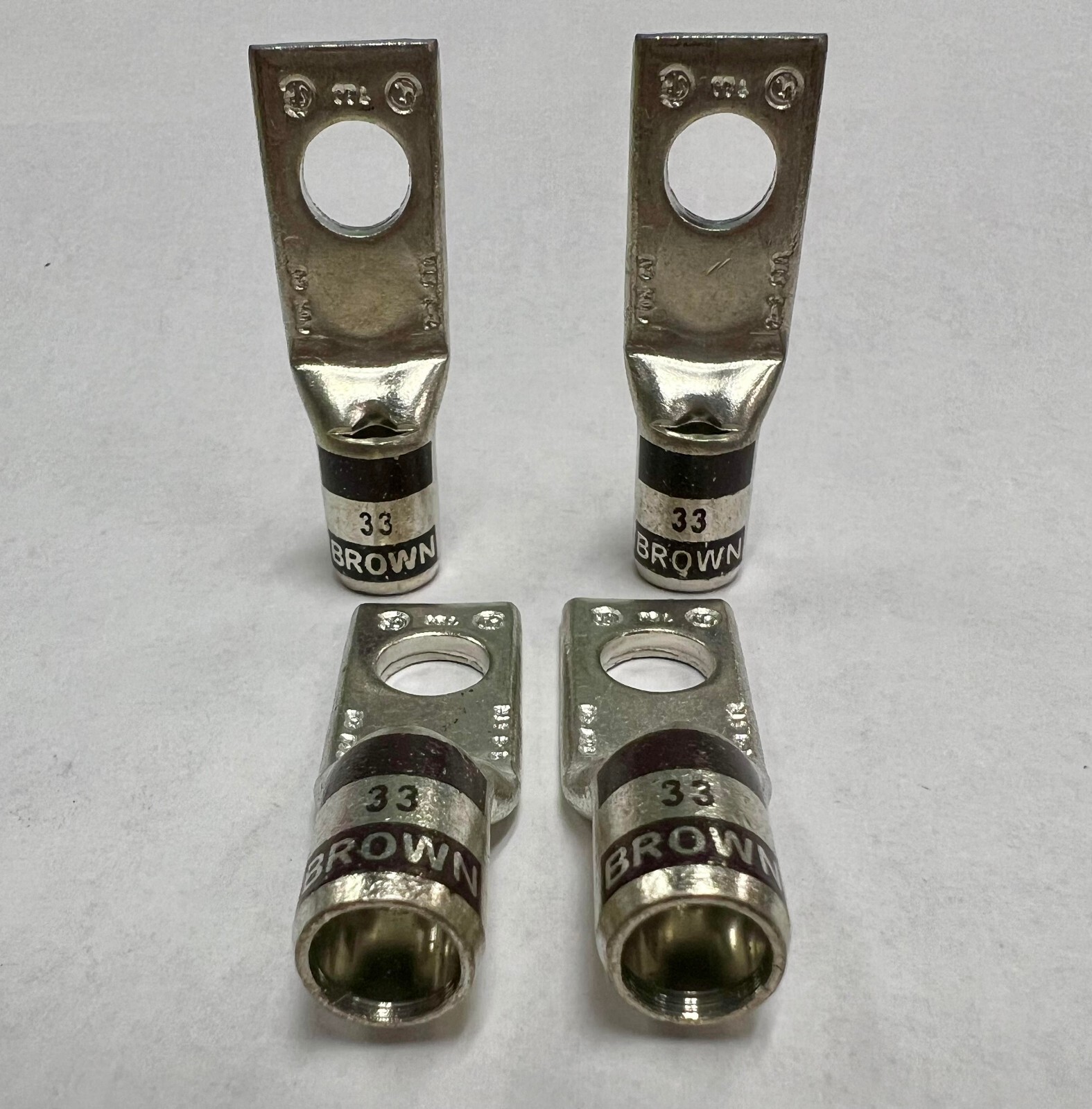 THOMAS & BETTS 54107 2AWG BROWN 33 1-HOLE NON INSULATED LUG COLOR-KEYED NOS