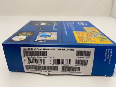 Intel Dual Band Wireless-AC 7260 for Desktop Network Adapter