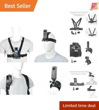Adjustable Camera Chest Mount Strap Kit for GoPro Insta360 - 360 Rotation