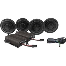 Wild Boar Front/Rear Audio 4 Speaker & 2 Amplifier Kit Harley FLH Ultra Models