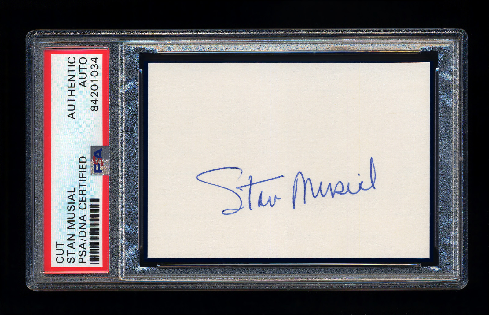 STAN MUSIAL SIGNED MINT CUT PSA/DNA AUTOGRAPHED ST LOUIS CARDINALS 1946 WSC MVP