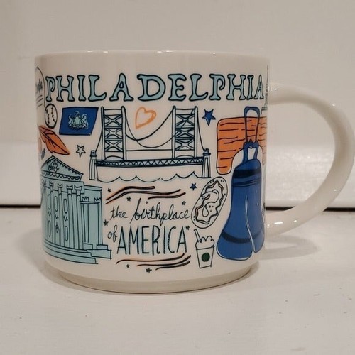 Starbucks Mug Been There Series PHILADELPHIA Starbucks 14 oz Mug/ Coffee Cup NEW - Picture 1 of 3