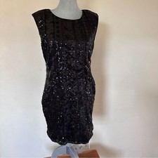 AS YOU WISH Little Black Sequins Shift Evening Wear Dress Women’s Size XL