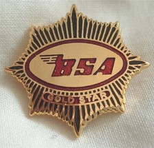 BSA GOLD STAR ENAMEL LAPEL PIN BADGE CAP BADGE
