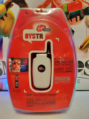Open Box Vintage Virgin Mobile Kyocera Oystr KX9D Flip Cell Phone