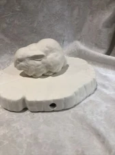 Vintage 1977 Byron Molds Easter Bunny 3” + Stump 1-1/2” Unpainted