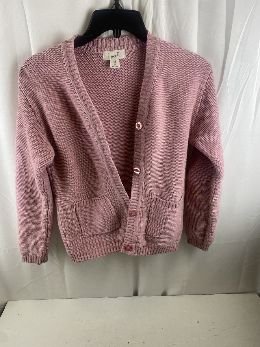 Peek Girls Sparkly Cardigan Sweater Pink medium 8 eBay