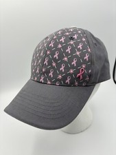 PINK RIBBON BREAST CANCER AWARENESS BASEBALL STYLE HAT CAP w/ ADJUSTABLE STRAP 