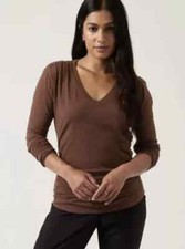 Athleta-Outbound V Neck Top-Brown-Size XS-NWT