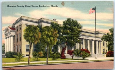 #ad Postcard Manatee County Court House Bradenton Florida $4.95