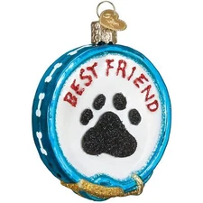 Old World Christmas Glass Blown Ornament, Dog Collar (With OWC Gift Box)