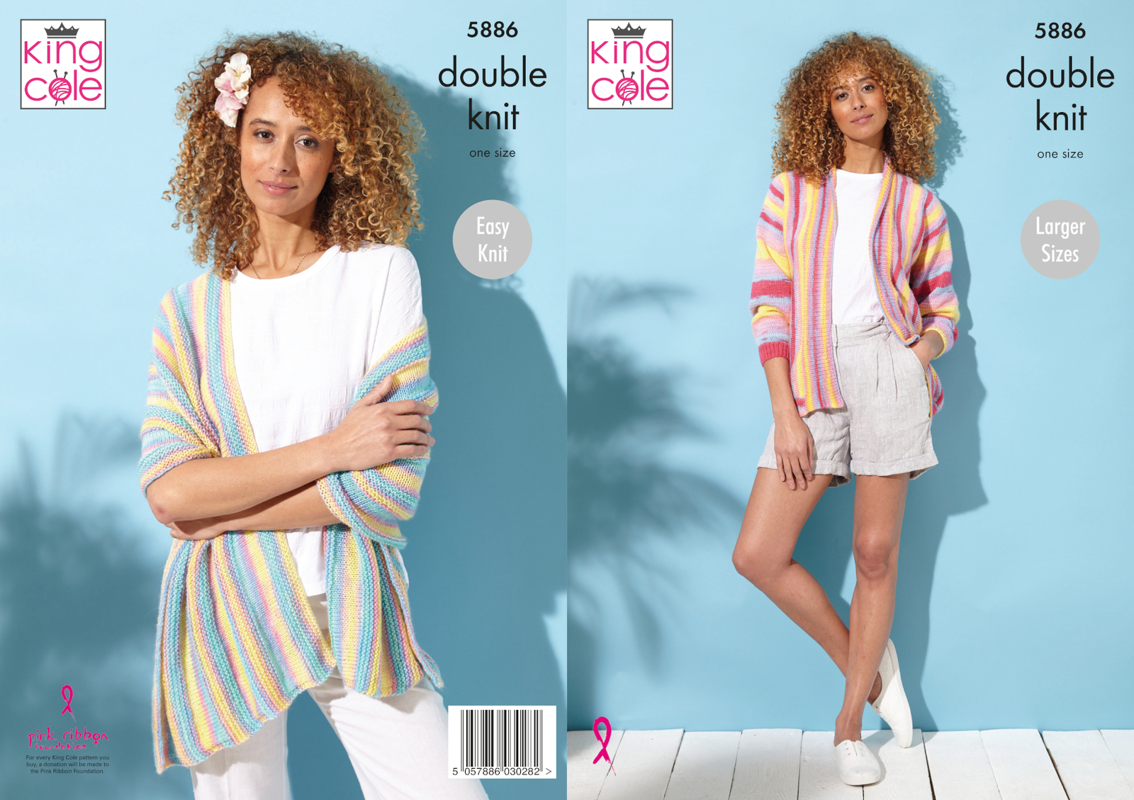 King Cole DK Knitting Pattern Wrap and Jacket 5886 - Image 5